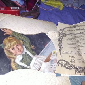 Vintage school girl plate